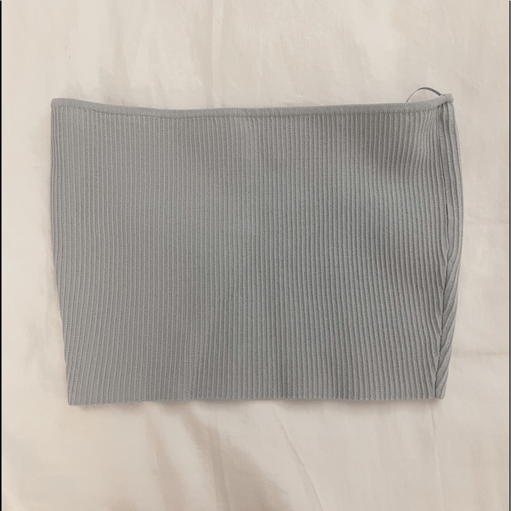 baby blue ribbed tube top